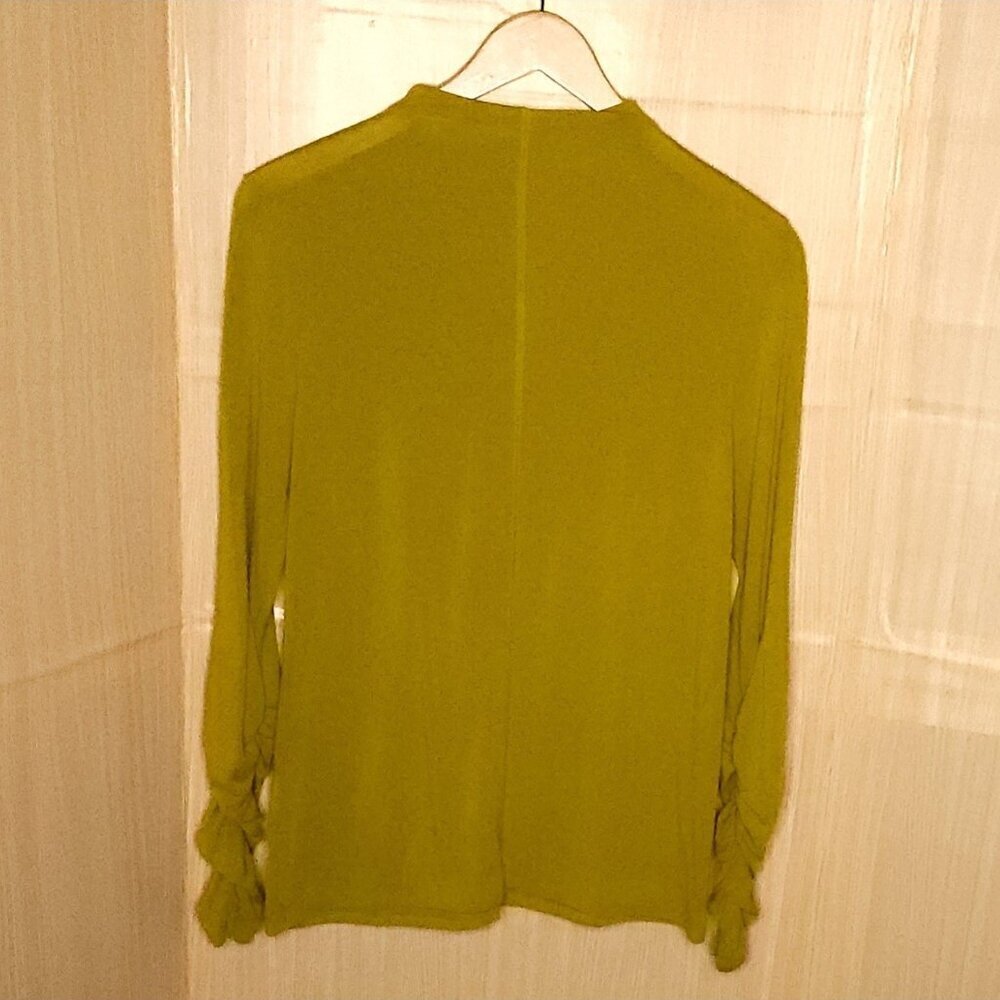 Simply Vera Vera Wang Green High Neck Long Sleeve Stretchy Tunic Top Large